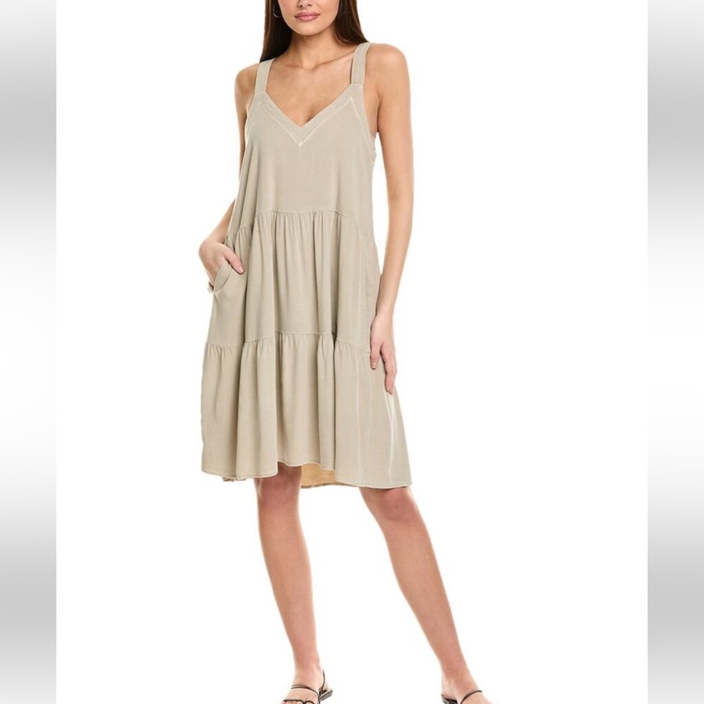Splendid Taupe V-Neck Dress